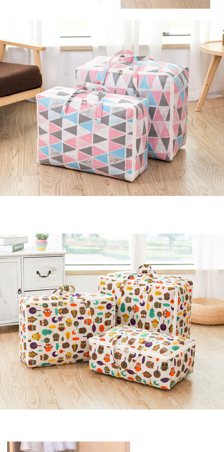 Home Storage & Organization Cotton And Linen Printed Quilt Packing Bag Storage Box Moisture Proof And Insect Proof Fabric Clothing Soft Storage Bag_voghion.com