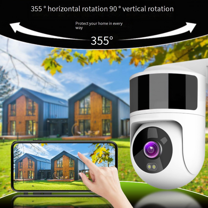 Wireless WiFi Security Camera - Outdoor Waterproof PTZ Surveillance System With Motion Detection And Night Vision (Remote Viewing Alarm System)_voghion.com