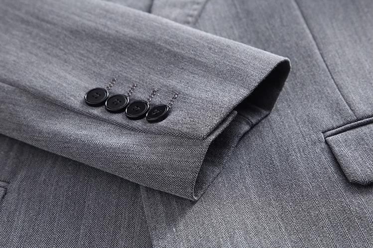 Men's Casual European And American Business Fine Striped Suit, Groom And Best Man Wedding Banquet Two-piece Suit + Waistcoat + Long Pants_voghion.com