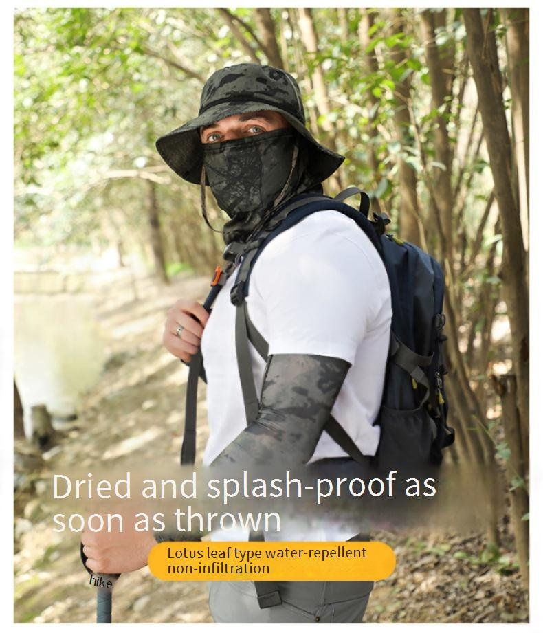 Mountain & Fishing Hat With Face Cover - UPF 50+ Sun Protection For Men, Adjustable Neck Gaiter & Cooling Arm Sleeves Set_voghion.com