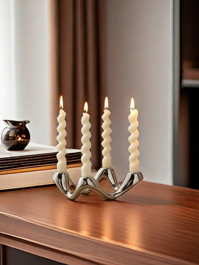 1 peça de suporte de vela de cerâmica de quatro furos de design de alta qualidade é adequado para suporte de vela de ornamento de cena de estilo de alta qualidade_voghion.com