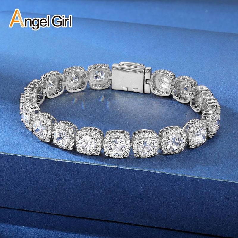 Women's Jewelry 9mm Tennis Bracelet With Cuban Link And Flip Lock Closure, Heavy Duty Design, Diamond Accents, Gold And White Gold Options_voghion.com