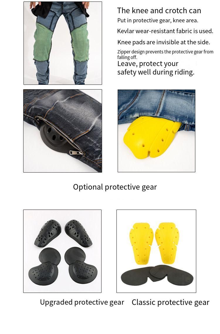 Motorcycle Kevlar Riding Pants With Dual Zippers, Stretch Denim Jeans For Men & Women, Slim Fit, All-Season Protection For Bike & Racing_voghion.com