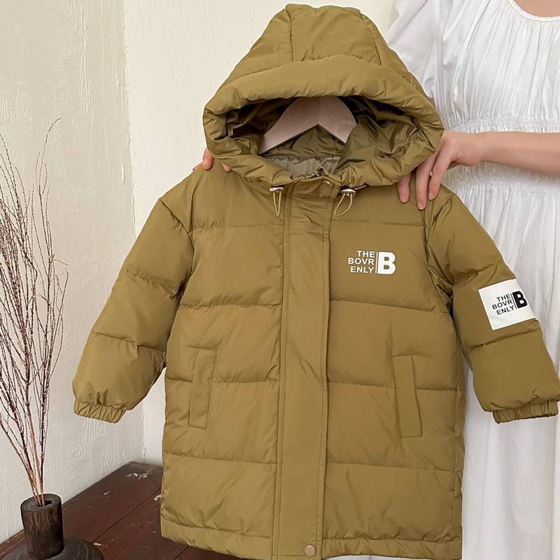 Abrigo largo de invierno para niños: chaqueta de plumón de pato blanco 90 % (cálida y elegante)_voghion.com