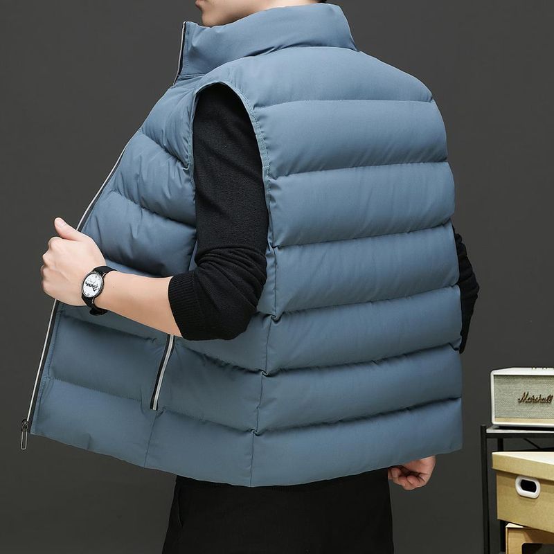 XH-9107 Gilet impermeabile in cotone con cerniera riflettente B5_voghion.com