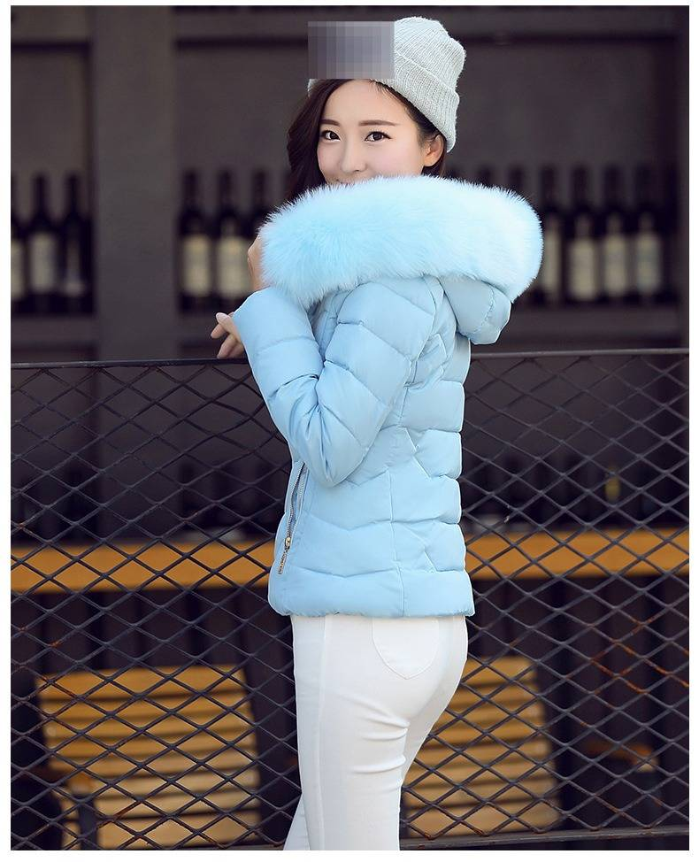 Women's Winter Short Puffer Jacket With Faux Fur Hood, Slim Fit Quilted Coat In 5 Colors (M-XXXL) – Sweet & Warm Korean Style_voghion.com
