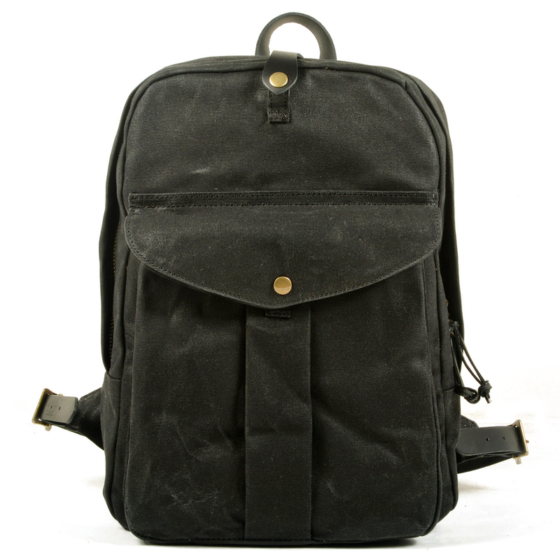 Zaino da viaggio LazyZoom Outdoor di grande capacità, resistente all'acqua, in tela cerata e olio, con giunzioni in vera pelle._voghion.com