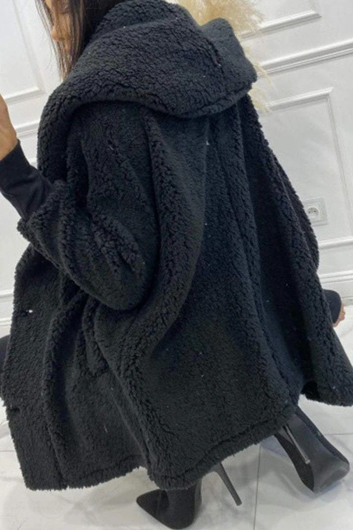 Dammekleeder Plüschjacke mat Kapuzen_voghion.com