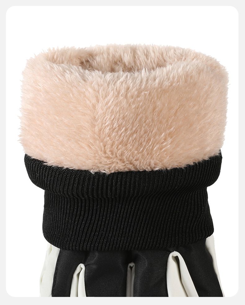 Gants de ski d'hiver doublés polaire, épais, pour hommes et femmes, pour les activités de plein air, déperlants, coupe-vent, antidérapants et compatibles avec les écrans tactiles._voghion.com