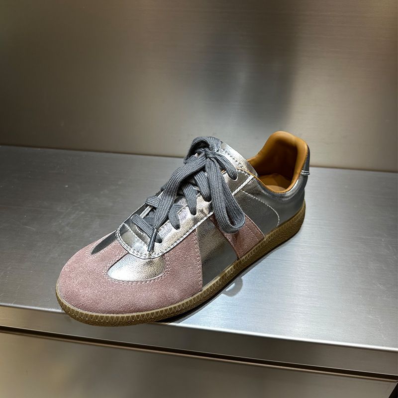 Korean Pinyin De Training Round Toe Lace Up Sports For Women's Autumn And Winter Versatile Casual Flat Bottom Genuine_voghion.com