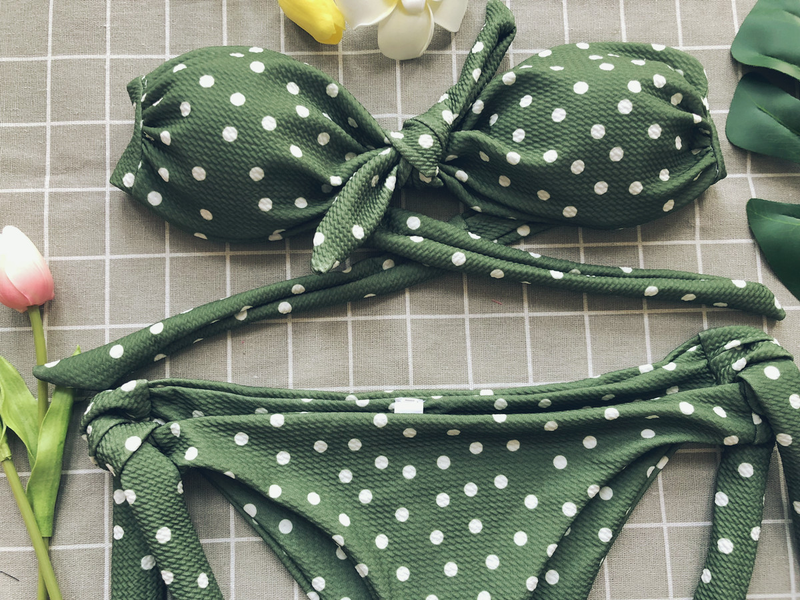 bikini sexy split bikini polka dot print swimsuit_voghion.com