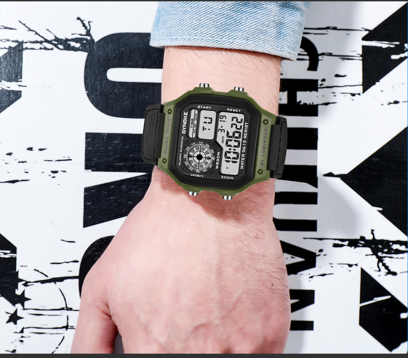 Men's Watches Nylon Canvas Men's Thin Square Classic Student Watches With Retro Electronic Watches Luminous Waterproof Movement._voghion.com