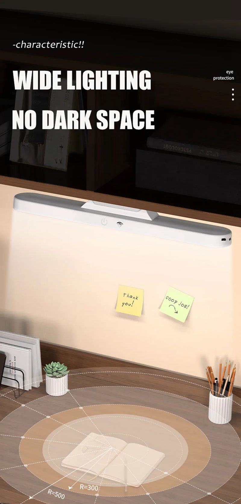 Lampada da scrivania a LED con protezione magnetica per gli occhi, interruttore di lettura remoto, dimmerazione continua a tre velocità, lampada per l'apprendimento degli studenti ricaricabile tramite USB_voghion.com