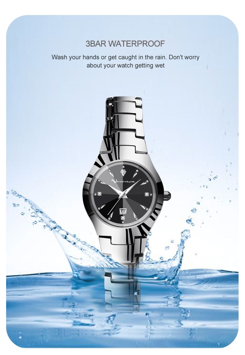 Montre femme en acier tungstène, cadran fin de 25 mm, verre diamant, mouvement à quartz de luxe, cadeau idéal._voghion.com