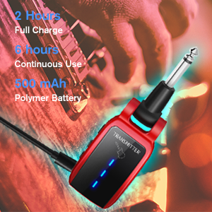 XIAOKOA rendszer újratölthető, továbbfejlesztett LED kijelző, 15 csatornás UHF vezeték nélküli gitár adó-vevő elektromos gitárhoz_voghion.com