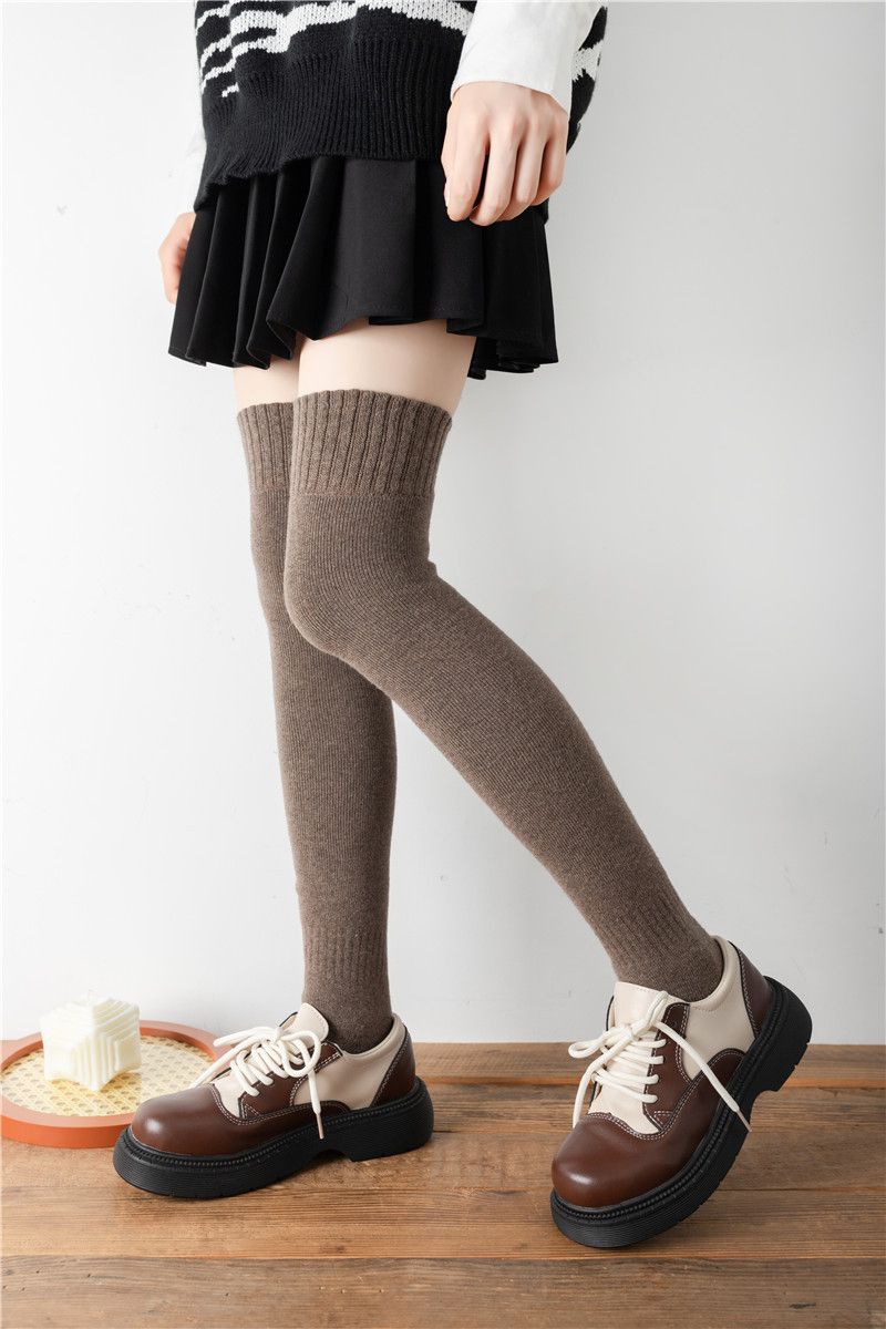 2 Paar dicke Kniestrümpfe aus Wolle, lange Röhre, Kinderwintersocken aus Samt, warme Damenstrümpfe, Herbst- und Winterstrümpfe aus Frottee_voghion.com