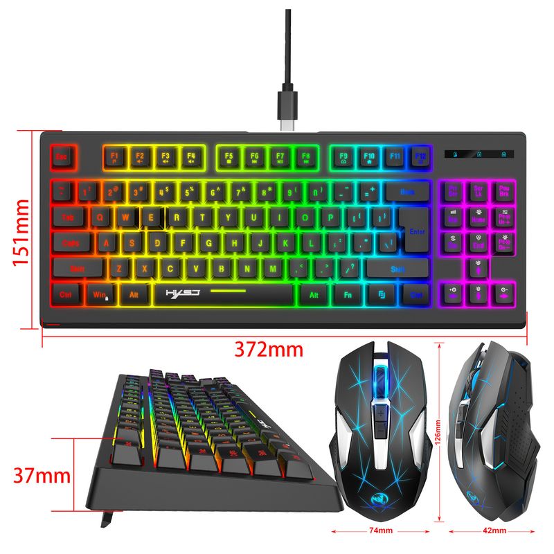 2.4G and Set RGB Film Keyboard Colorful Matte Wireless Mouse Suitable for Office Games_voghion.com