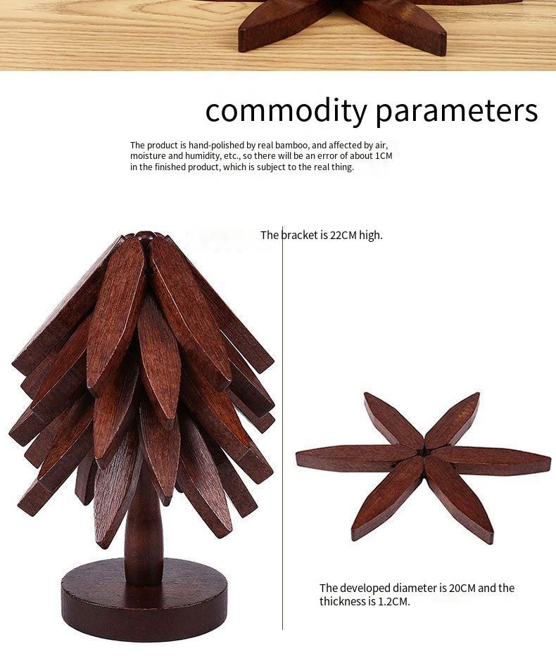 Solid Bamboo Tree Heat Insulation Dining Table Creative Household Anti-Scald Pot Coaster Nanzhu Ornament Bowl Mat_voghion.com
