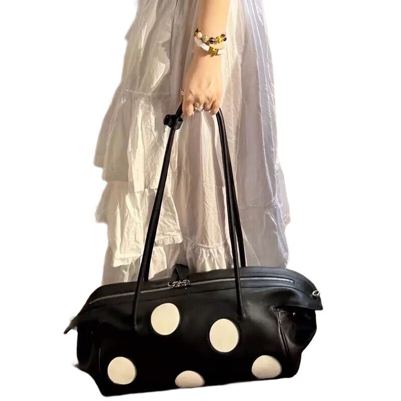 Polka Dot Pillow-Shaped Bag Shoulder Bag Stylish Large-Capacity Women's Tote Bag_voghion.com