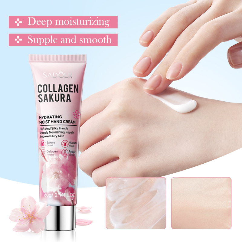 Crème pour les mains hydratante et au collagène SADOER Sakura_voghion.com