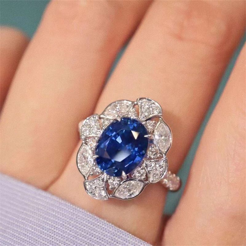 Cao Shi Celebridade da Internet ao vivo Novo Produto Azul Royal Anel de Alta Qualidade_voghion.com