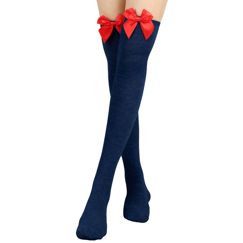 Calze sexy con fiocco per San Valentino sopra il ginocchio, calze alte, calze da donna, calze per feste di appuntamenti_voghion.com