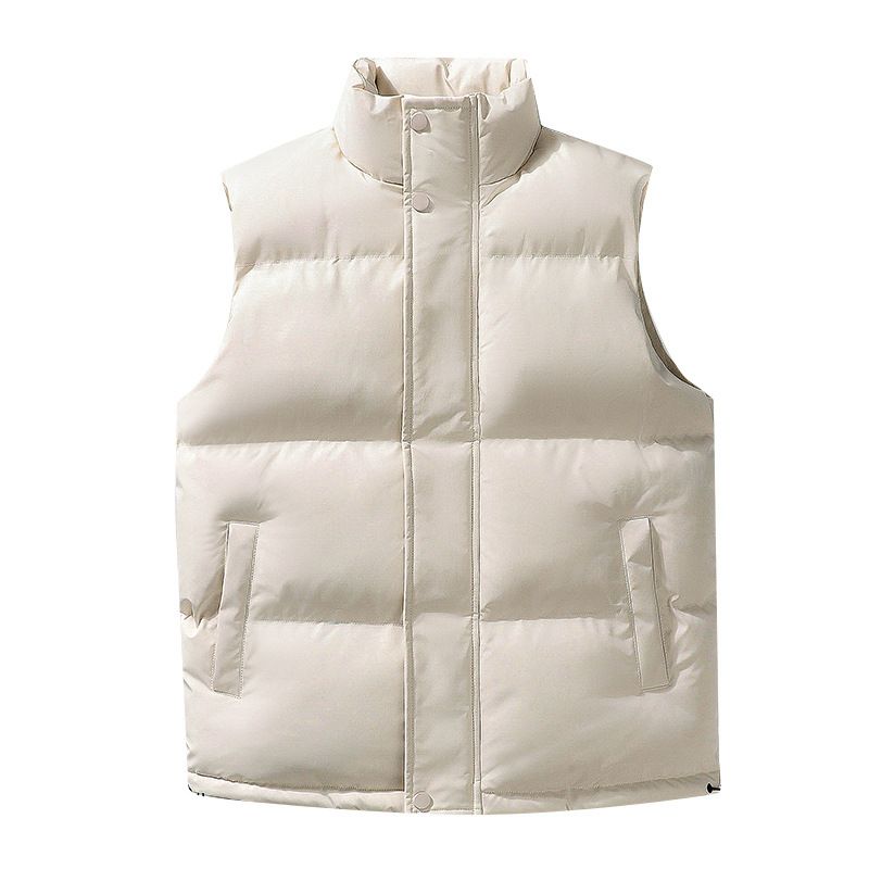 Winter standing collar trendy camisole, thickened warm vest, youth sports cotton jacket, men's_voghion.com