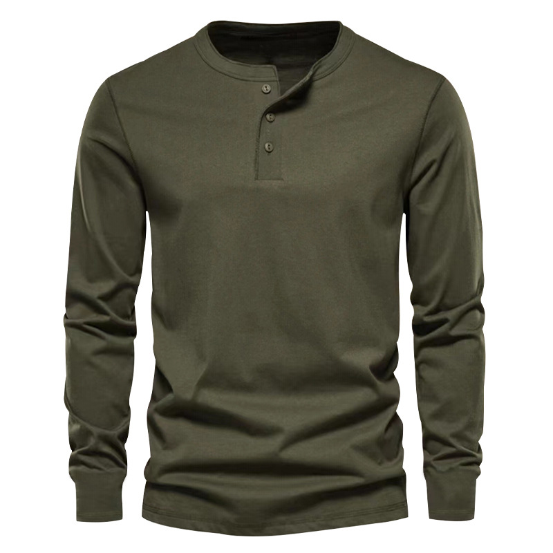T-shirt girocollo autunno 2024, pullover ampio, maglietta casual da uomo a maniche lunghe_voghion.com