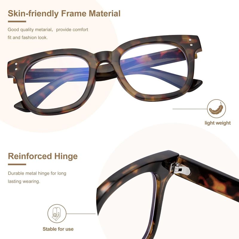 Light Women, Oversized Computer For Gaming, Metal Hinge Blue Filter Glasses Without Prescription_voghion.com