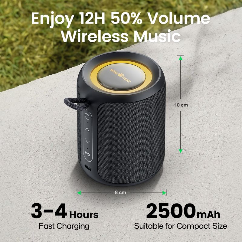 WISETIGER P1S 15W kültéri hordozható Bluetooth IPX7 vízálló hangdoboz basszuskiemeléses TWS kettős párosítású BT5.3 mini hangszóró_voghion.com