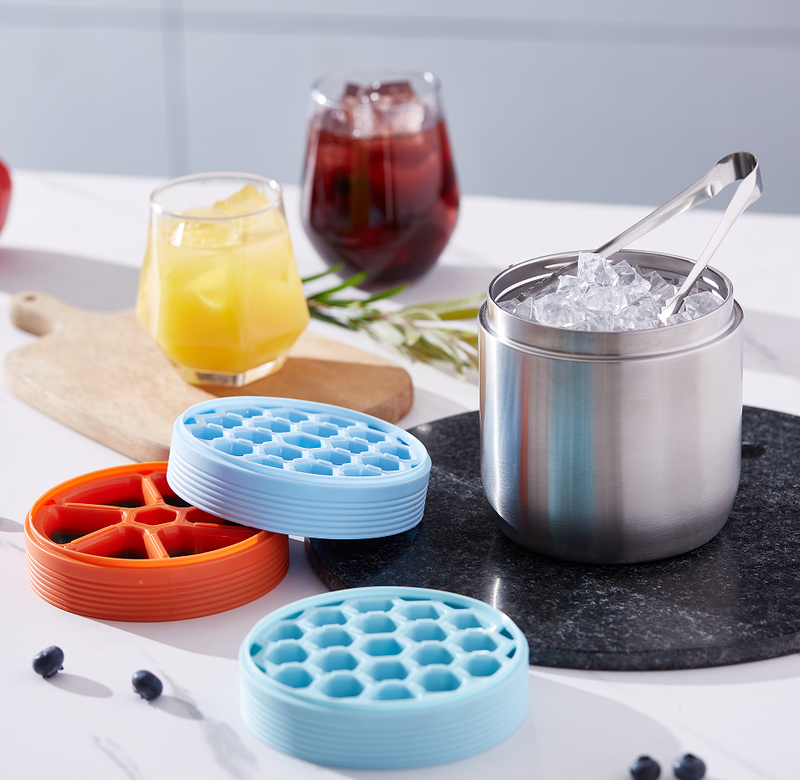 PSZB11 Portable ice bucket travel ice three layer DIY ice cup ice lattice + cold storage car refrigerator capacity 650ml camping fast refrigeration_voghion.com