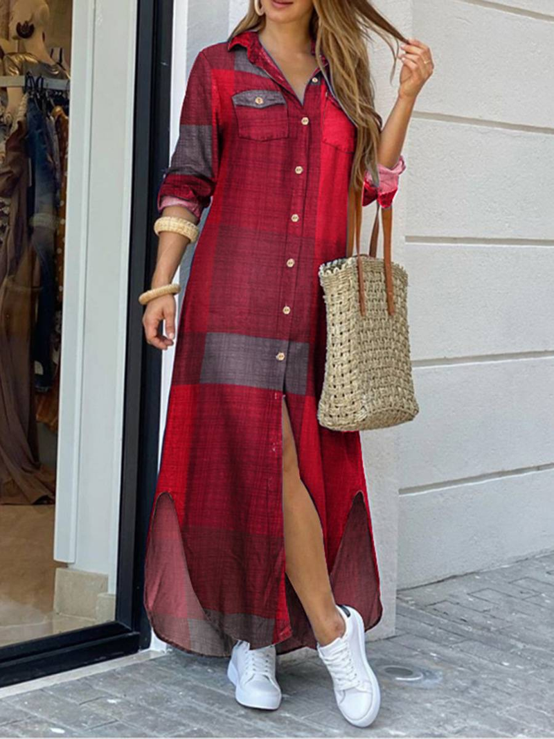 Abbigliamento da donna Camicia primaverile ed estiva Camicia da donna a righe alla moda, lunghezza media_voghion.com