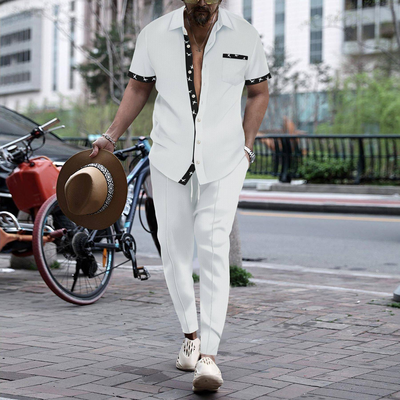 Summer Men's New Short-sleeved Trousers Two-piece Sports Fashion Leisure Suit_voghion.com