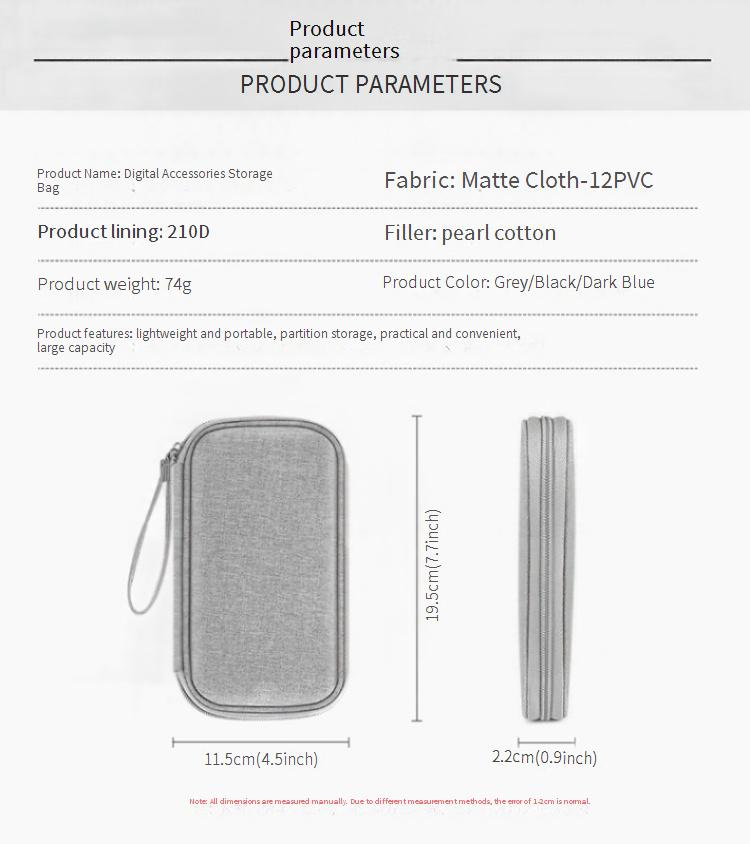 Organizer da viaggio per dispositivi tecnologici - Custodia compatta per cavi, chiavette USB e auricolari (design antipolvere e portatile)_voghion.com