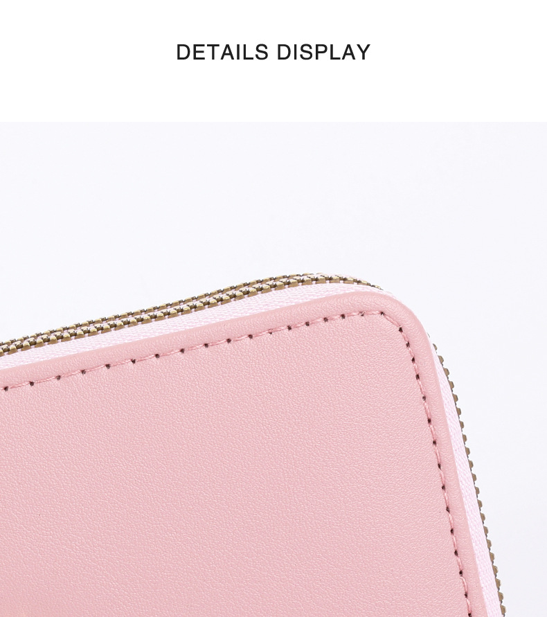 Portefeuille pour femme, porte-cartes, double fermeture éclair, long portefeuille, grande capacité, pochette de poignet, imprimé perles, sac pour téléphone portable_voghion.com