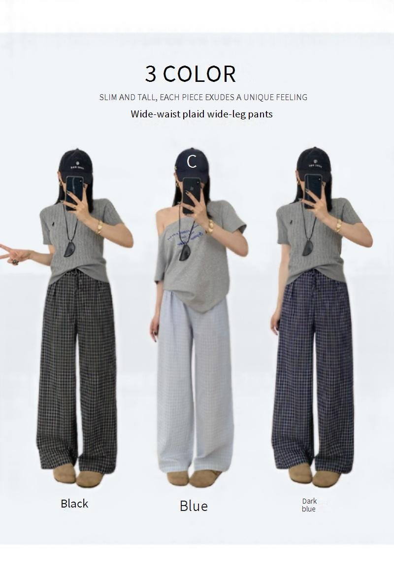 Lazy Style High Waist Wide Leg Pants Damen Sommer - Fließende Loungehose mit geradem Bein und elastischer Taille, lässige Palazzo-Hose_voghion.com