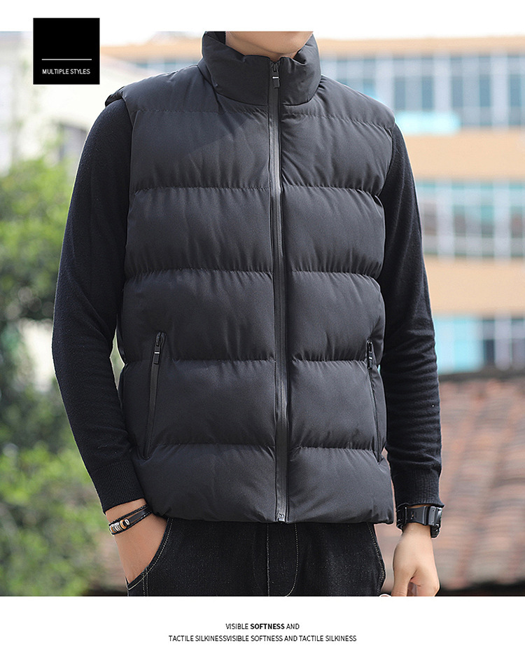 Cross Border Large Size Casual Men's Vest Men's Loose Autumn And Winter Vest Warm Down Cotton Warm Jacket Cotton Clothing_voghion.com