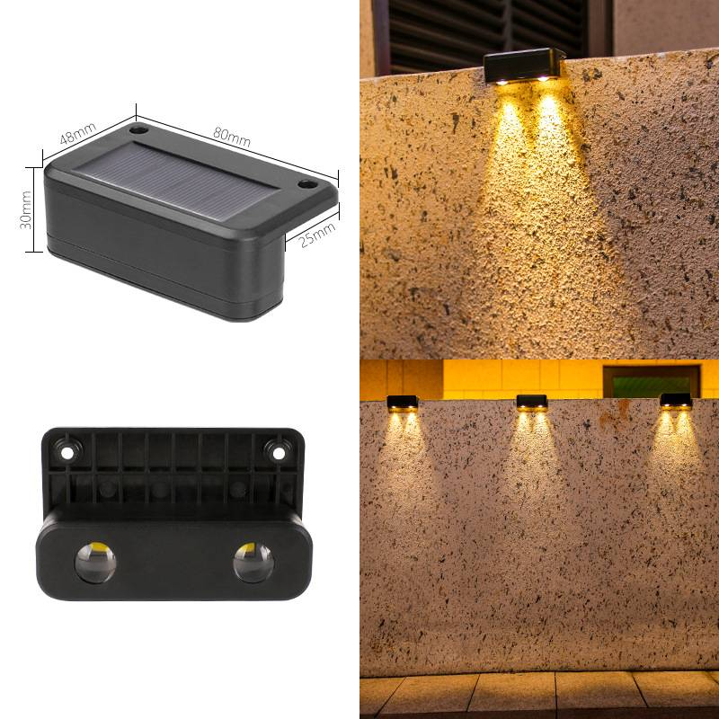 Luci solari per gradini, luci da giardino impermeabili per esterni con accensione/spegnimento automatico, LED bianco caldo per illuminazione di patio, vialetti, terrazze e recinzioni._voghion.com