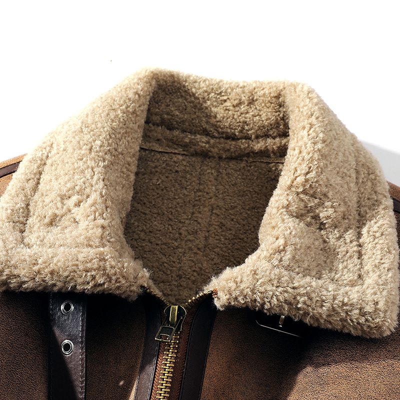 Giacca invernale da uomo in pelliccia sintetica e fodera in pile – vestibilità comoda, collo alto (marrone scuro, M-5XL)_voghion.com