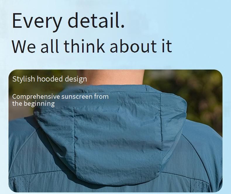 Sweat à capuche unisexe léger avec protection solaire UPF 50+ et protection UV (tailles S à 3XL) – Coupe-vent à séchage rapide pour la randonnée et la pêche_voghion.com