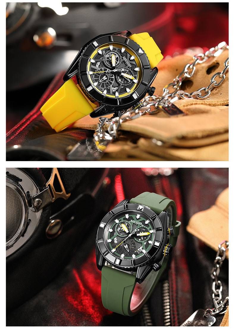 Montre chronographe sport pour homme - Étanche, lumineuse, affichage 24h, bracelet en silicone, style décontracté tendance pour étudiants et jeunes_voghion.com