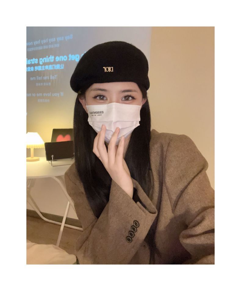 Women's Berets irregular beret women's autumn and winter face-showing small-shaped beret white woolen painter's hat_voghion.com