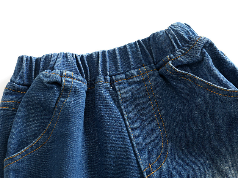 barns vår- och höstkostym baby boy långärmad rutig skjortväska jeansbyxor 2-delat set_voghion.com