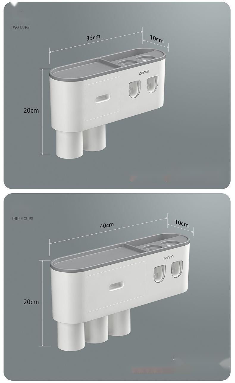 Zahnbürstenhalter ohne Bohren, Mundwasser, Zahnpastabecher, Aufbewahrung, Badezimmer, Wandmontage, elektrisches Set_voghion.com