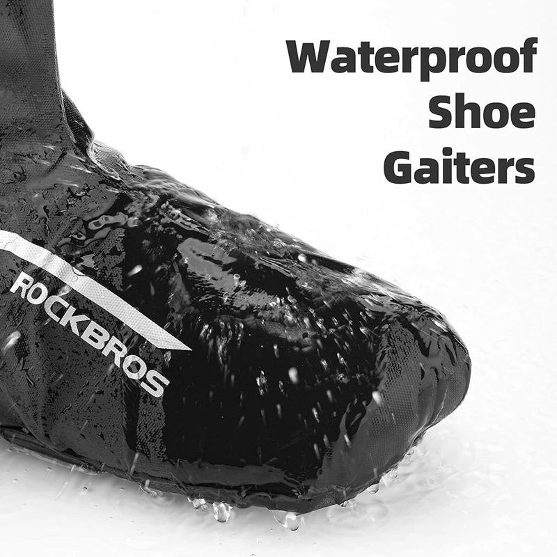 ROCKBROS 1 paire de guêtres thermiques pour les jambes + 1 paire de couvre-chaussures de vélo coupe-vent pour une utilisation en extérieur_voghion.com