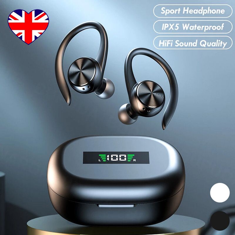 Écouteurs sans fil Bluetooth 5.0 TWS avec crochet d'oreille et casque stéréo_voghion.com