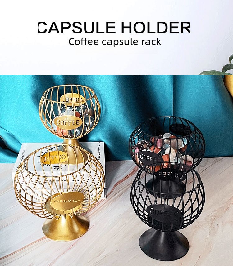 Fabrik direkt kreative schmiedeeiserne Kaffeekapsel Lagerung Korb große Zaun Basis Gelee Rahmen Saint Cup schmiedeeiserne Ornamente_voghion.com