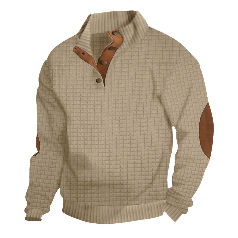 Conjunto de sudadera con capucha y joggers de punto a cuadros para hombre: 2 piezas, estilo informal de negocios, 100 % poliéster, resistente a las arrugas y transpirable._voghion.com