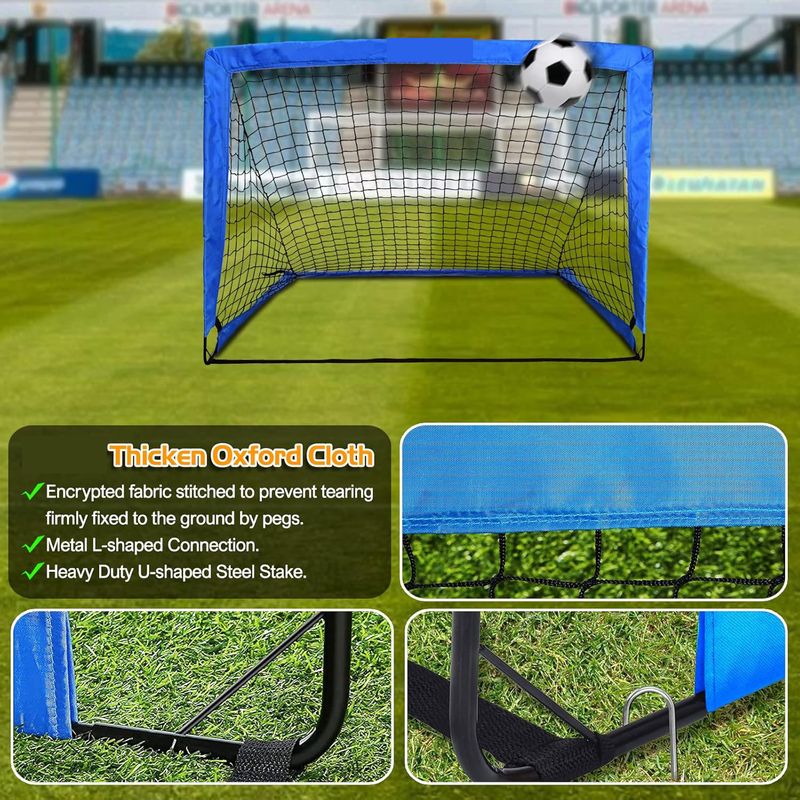 Porta da calcio portatile per bambini 4x3 piedi - Porta da calcio da spiaggia pieghevole per uso esterno_voghion.com