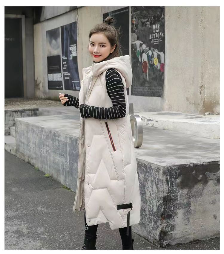 Giacca calda da donna, giacca imbottita in cotone, gilet lungo, nuova moda autunno e inverno, con cappuccio, cappotto casual coreano_voghion.com